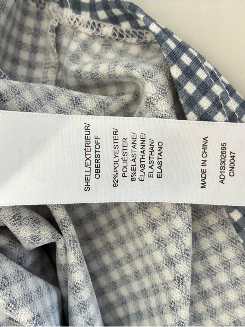 Adrianna Papell Blue and White Gingham Tie-Front Blouse - Picture 11 of 11